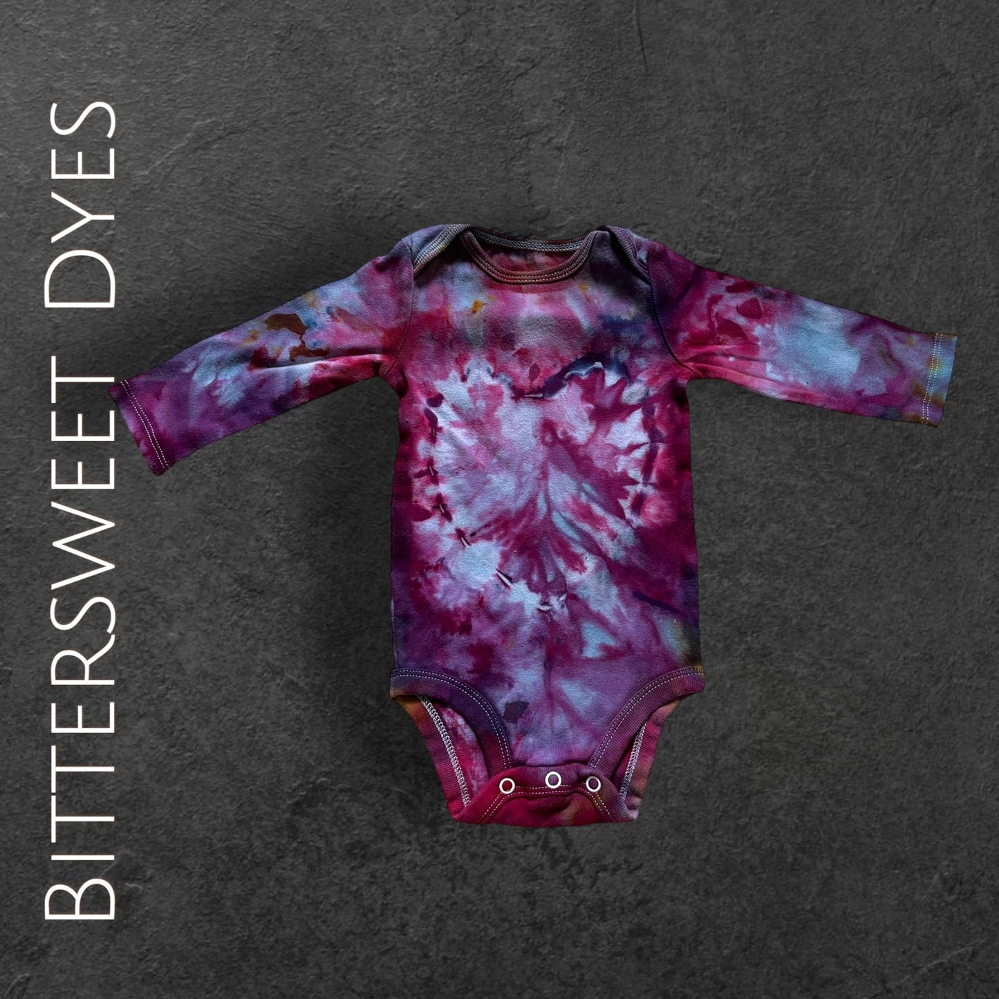 3-6 Month Heart Ice Dye Onesie