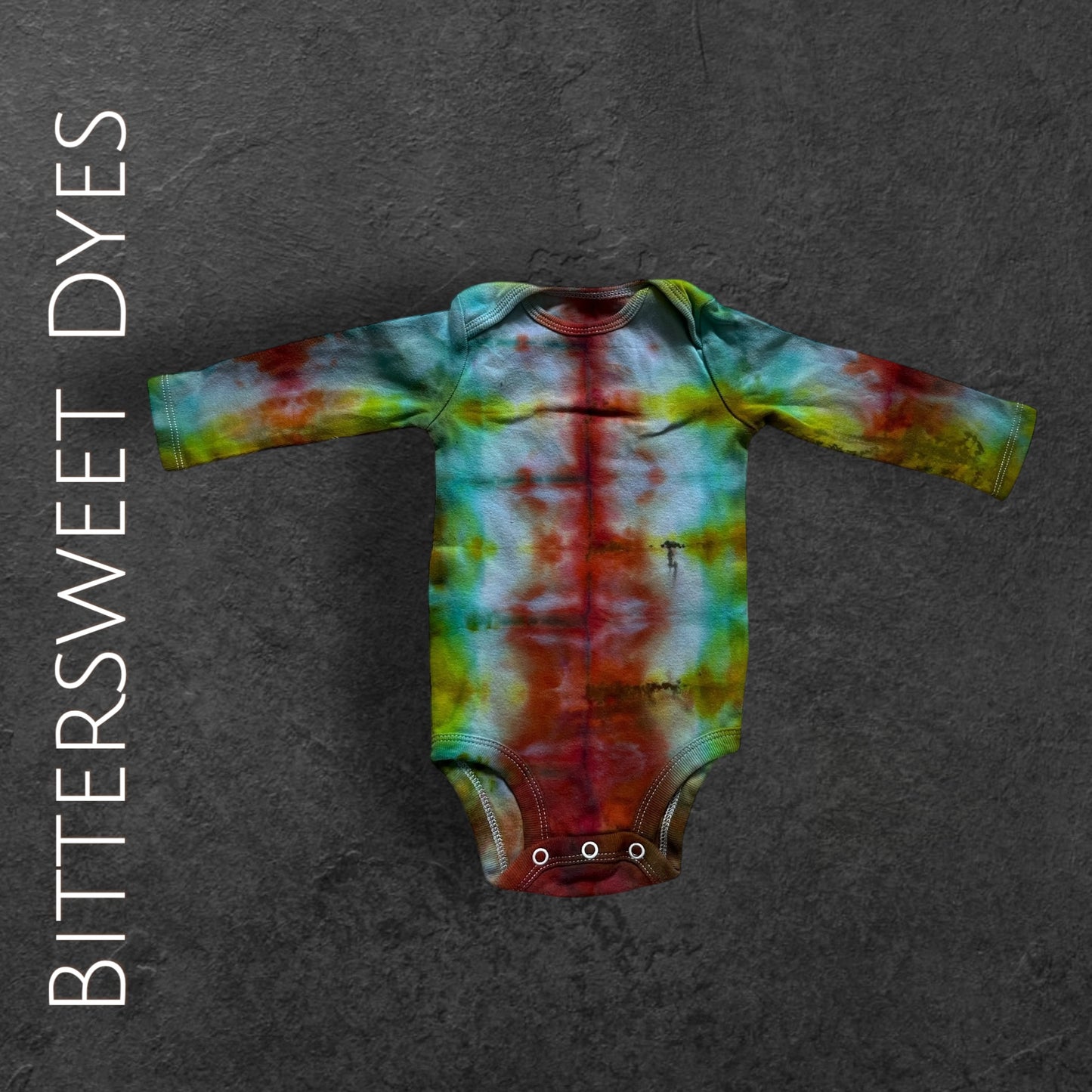 3-6 Month Pleated Ice Dye Onesie