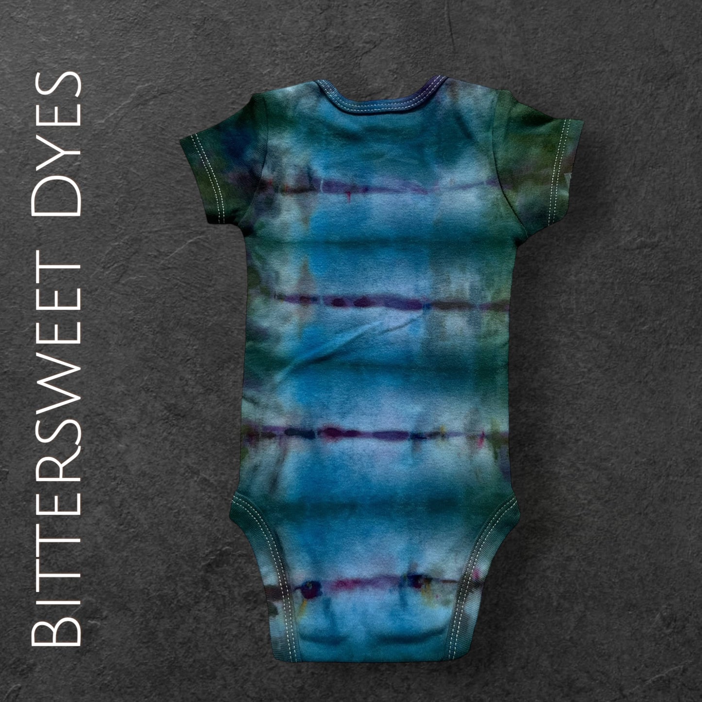 0-3 Month Pleated Ice Dye Onesie