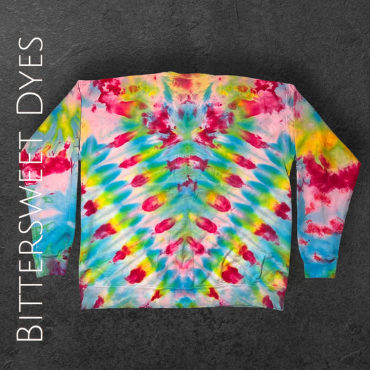 XL Pleated Ice Dye Sweater