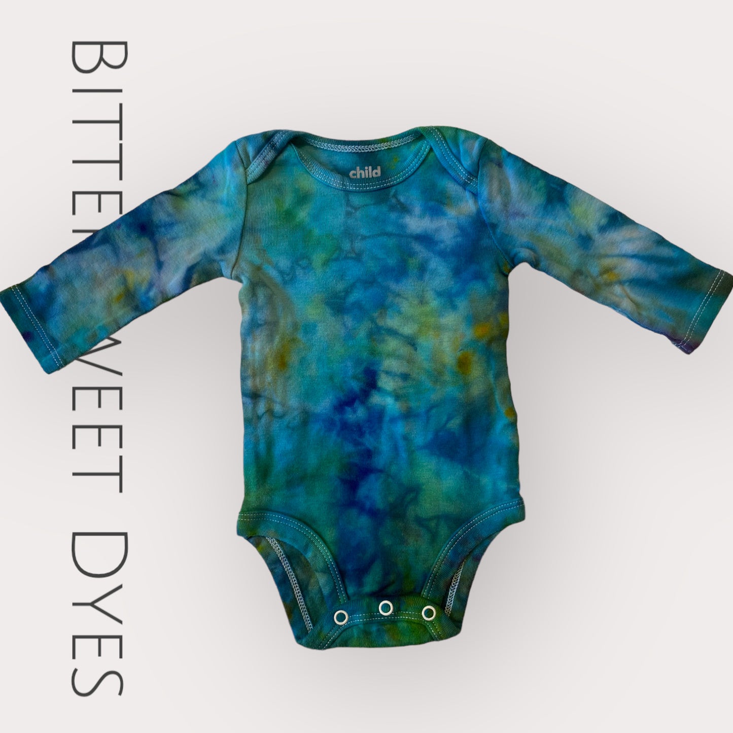 0-3 mo. Long Sleeve Ice Dyed Onesie