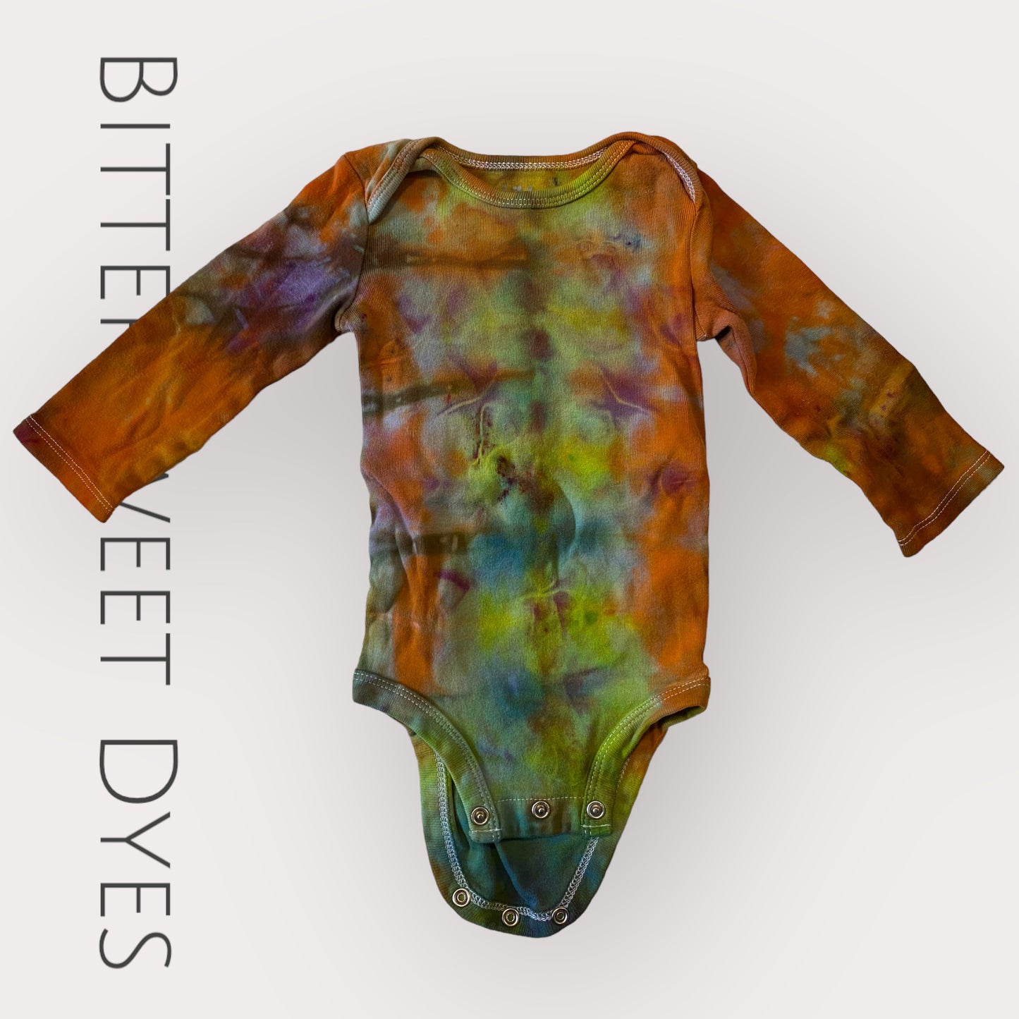 6-9 mo. Long Sleeve Ice Dyed Onesie