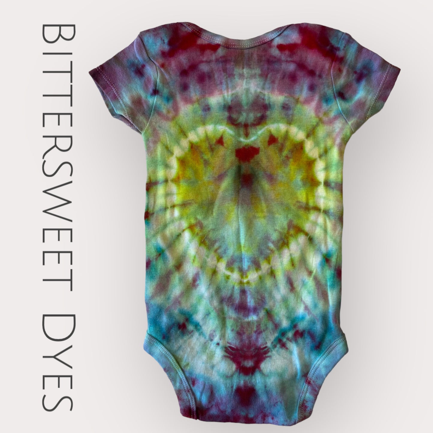 3-6 mo. Heart Ice Dyed Onesie