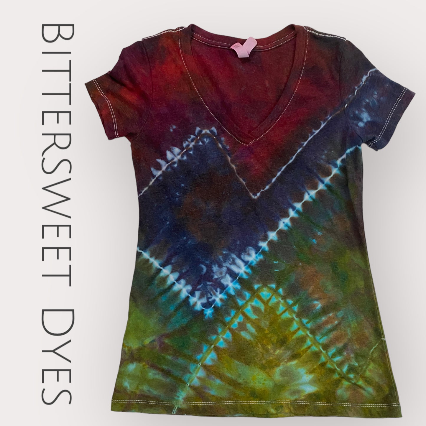 Small Mountain Scene Ice Dye Shirt