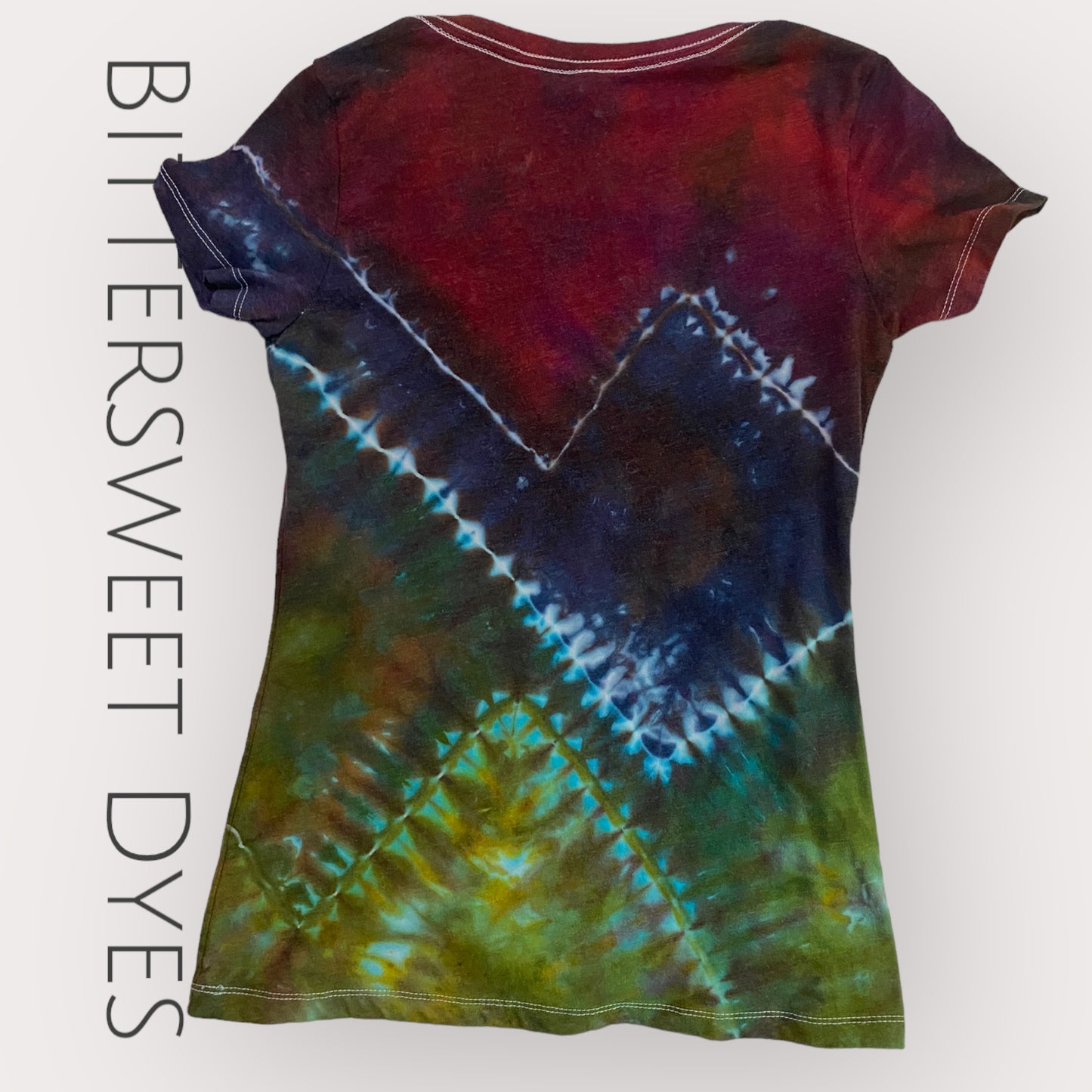 Small Mountain Scene Ice Dye Shirt