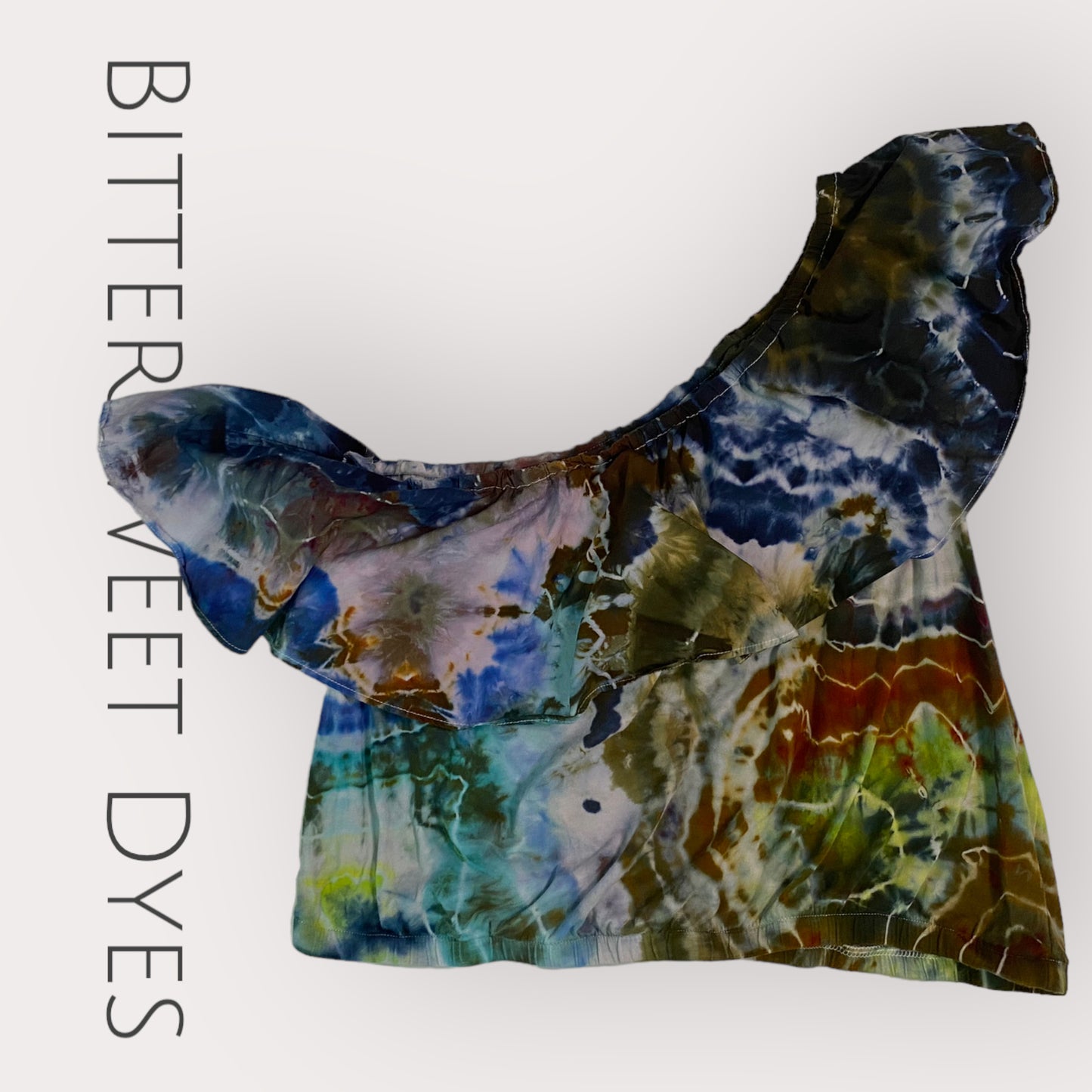Large Off Shoulder Crop Ice Dye