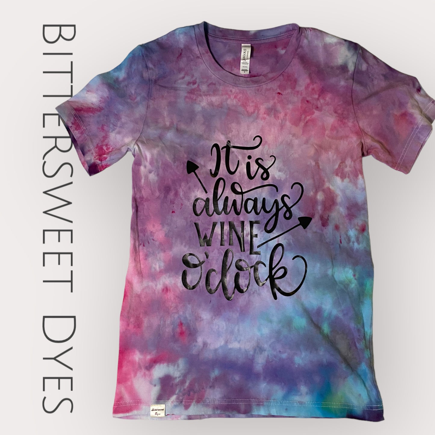 Small "It Is Always Wine O'Clock" Scrunch Ice Dye