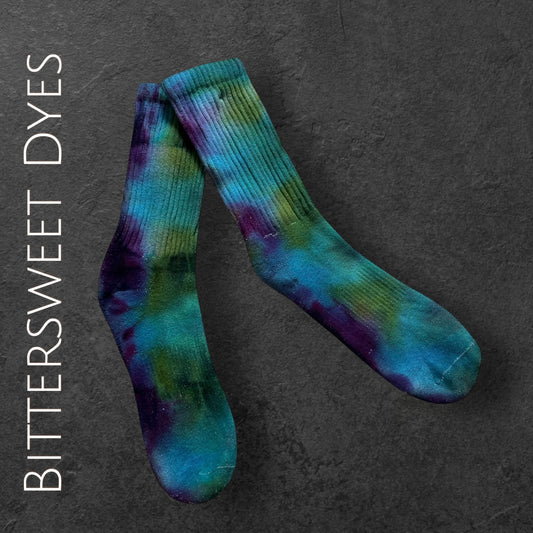 Ice Dyed Adult Crew Socks