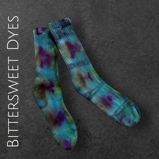 Ice Dyed Adult Crew Socks