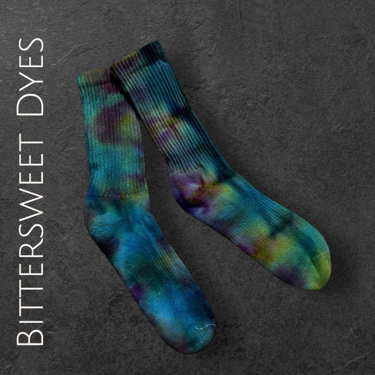 Ice Dyed Adult Crew Socks