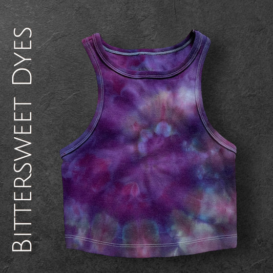 XS Scrunch Ice Dye Crop Tank