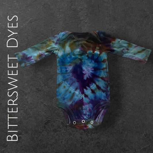 0-3 Month Heart Ice Dye Onesie