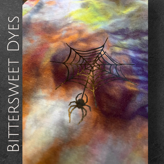 XL Ice Dye w/ Spiderweb Vinyl Shirt
