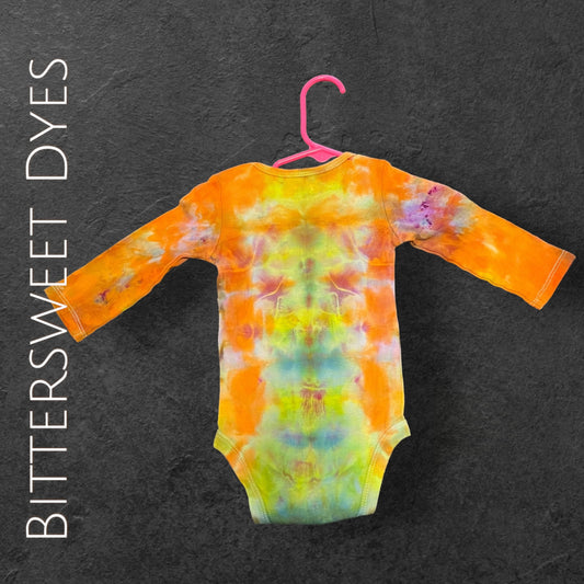 6-9 mo. Long Sleeve Ice Dyed Onesie