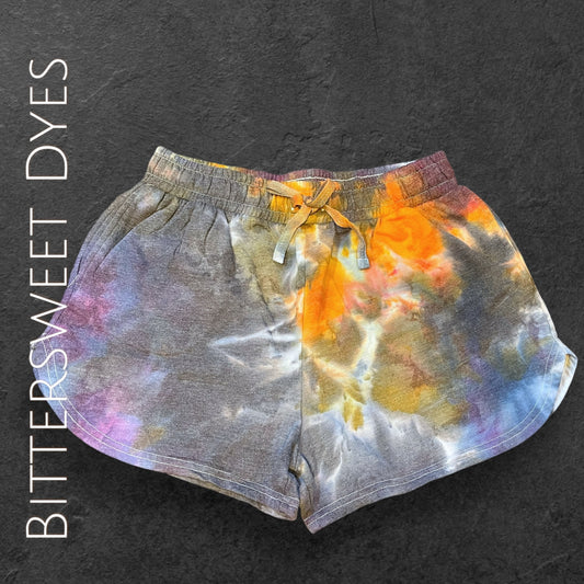 L “Spooky Vibes” Ice Dye Shorts